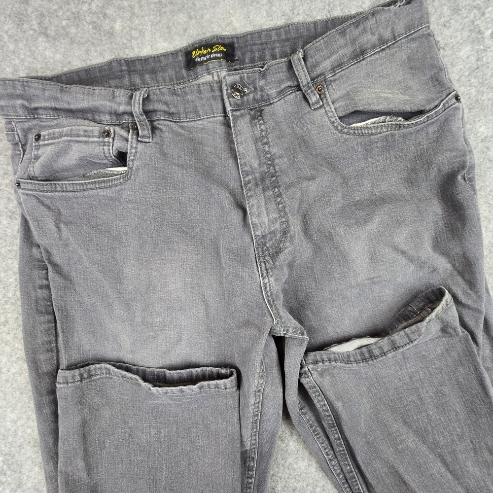 Urban Star Jeans Mens 40x30 Gray Straight Leg Comfort Stretch Denim